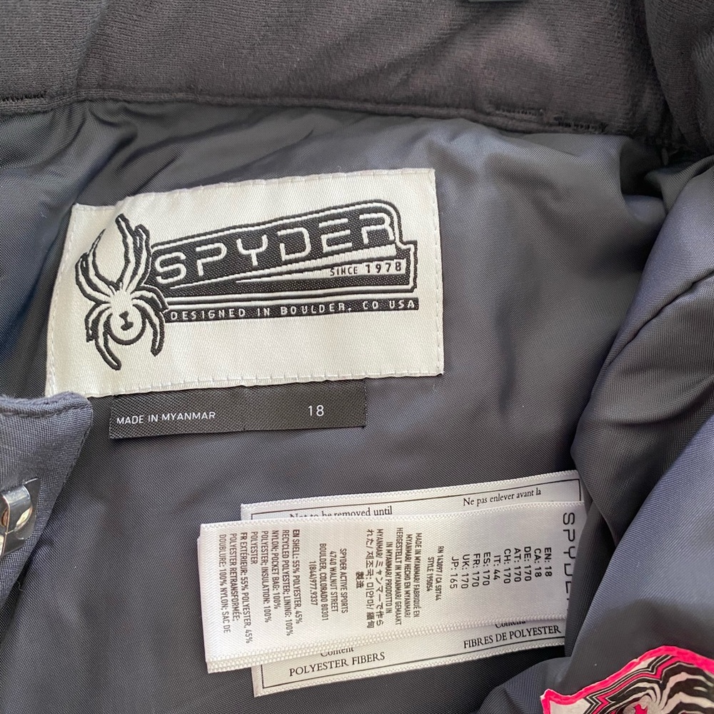 Size 18 boy ski/snow pants Gray Spyder